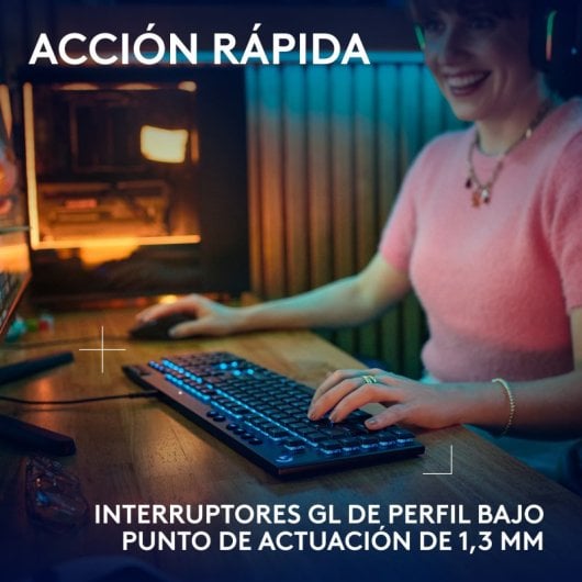 Logitech G915 X Teclado Mecánico Gaming GL Tactile PBT Negro
