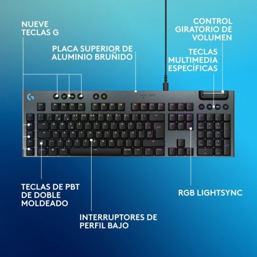 Logitech G915 X Teclado Mecánico Gaming GL Tactile PBT Negro