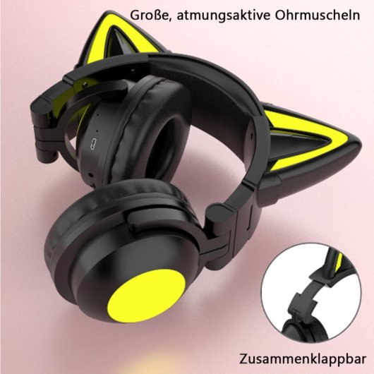 Kinsi 2S Auriculares Gaming RGB Cat Ear Negros