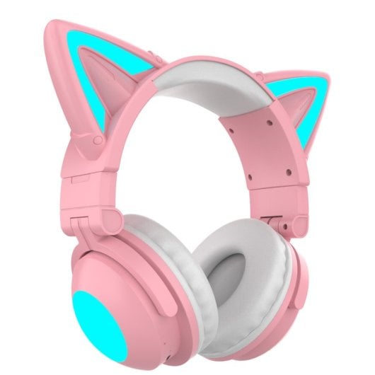 Kinsi 2S Auriculares Gaming RGB Cat Ear Rosas