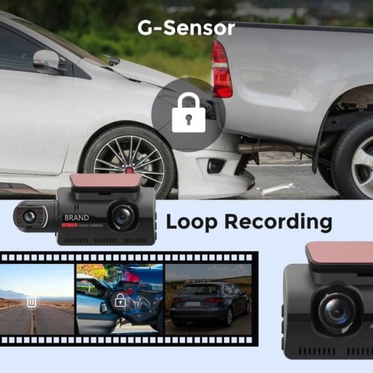 Klack Cámara de Salpicadero DVR Dashcam con Doble Lente para Coche