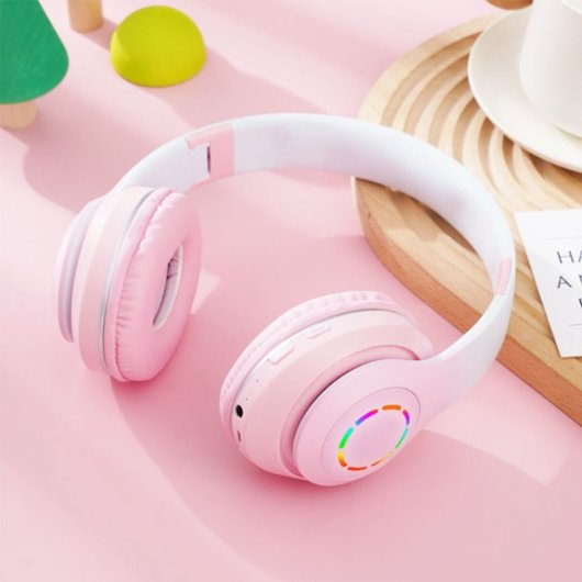 Kinsi B39M Auriculares Inalámbricos Bluetooth RGB Rosas