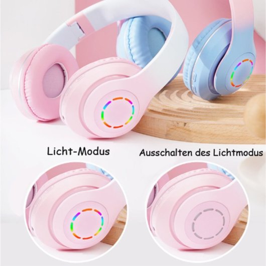 Kinsi B39M Auriculares Inalámbricos Bluetooth RGB Rosas