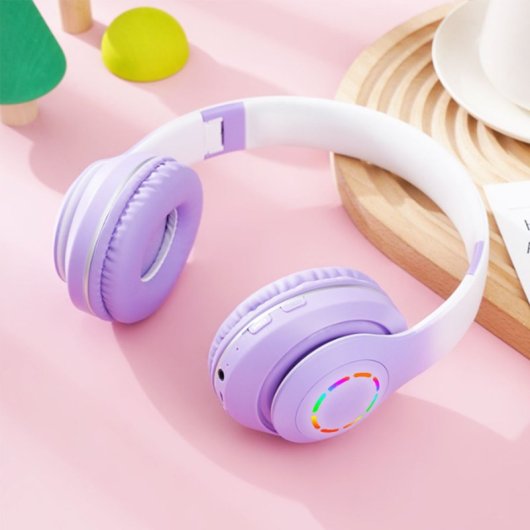 Kinsi B39M Auriculares Inalámbricos Bluetooth RGB Morado