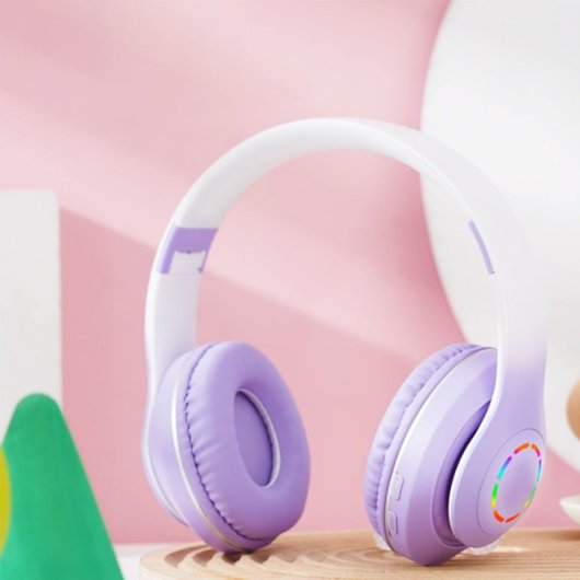 Kinsi B39M Auriculares Inalámbricos Bluetooth RGB Morado