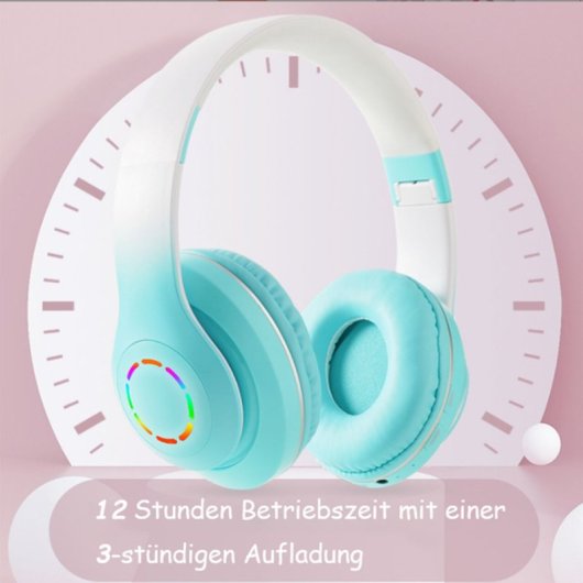 Kinsi B39M Auriculares Inalámbricos Bluetooth RGB Cian