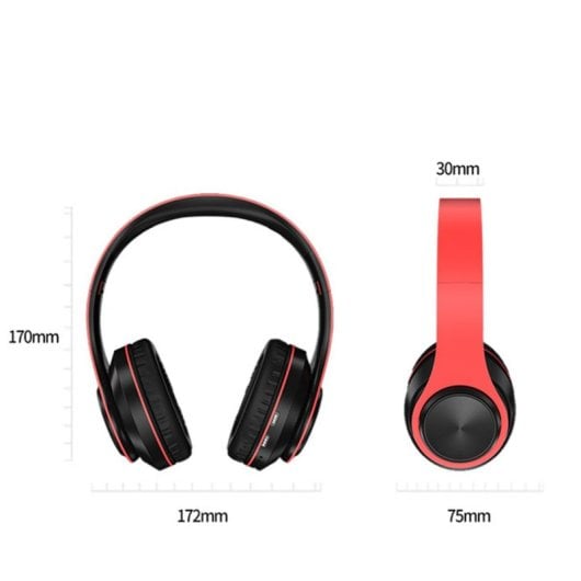 Kinsi B39 Auriculares Inalámbricos Bluetooth HiFi RGB Rojos