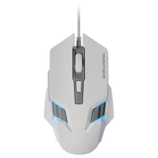 Mars Gaming MMM024 Ratón Gaming RGB Flow Sensor Óptico 4000 DPI Blanco