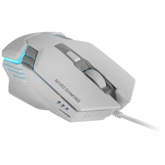 Mars Gaming MMM024 Ratón Gaming RGB Flow Sensor Óptico 4000 DPI Blanco