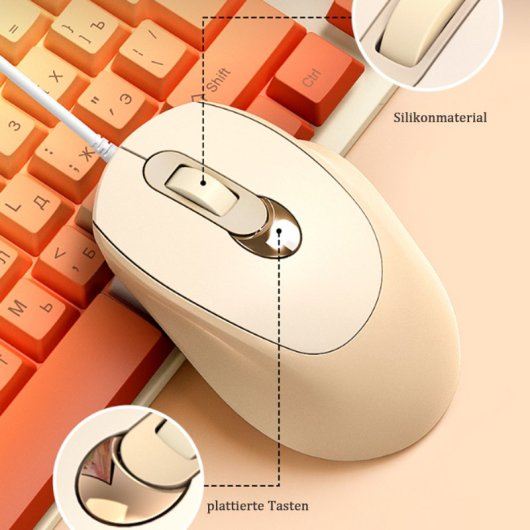 Kinsi V2 Ratón Oficina de Negocios Beige