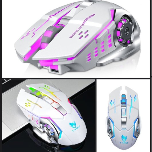 Kinsi Q13 Ratón Inalámbrico Gaming RGB 1600DPI Rosa