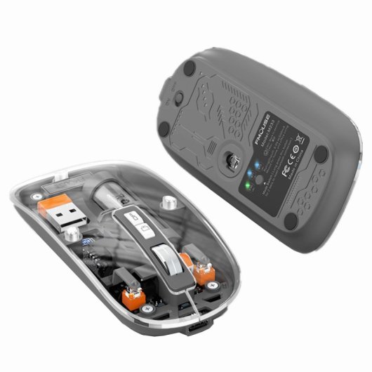 Kinsi M233 Ratón Inalámbrico Transparente Gris