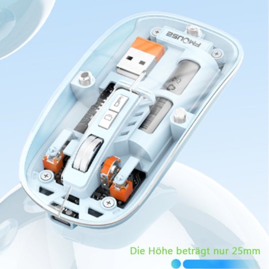 Kinsi M233 Ratón Inalámbrico Transparente Gris