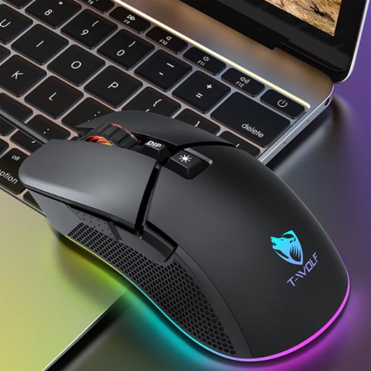 Kinsi G590 Ratón Gaming Mecánico RGB 7200DPI Negro