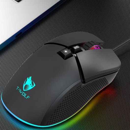 Kinsi G590 Ratón Gaming Mecánico RGB 7200DPI Negro