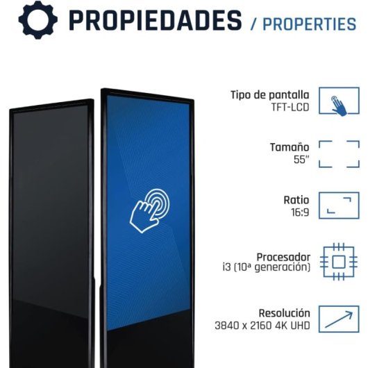 iggual ORCHID IGG318799 55" Pantalla Interactiva Totem LED UltraHD 4K Táctil