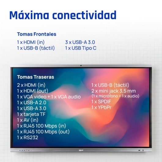 iggual ORCHID IGG318829 86" Ecrã Interativo LED UltraHD 4K Tátil