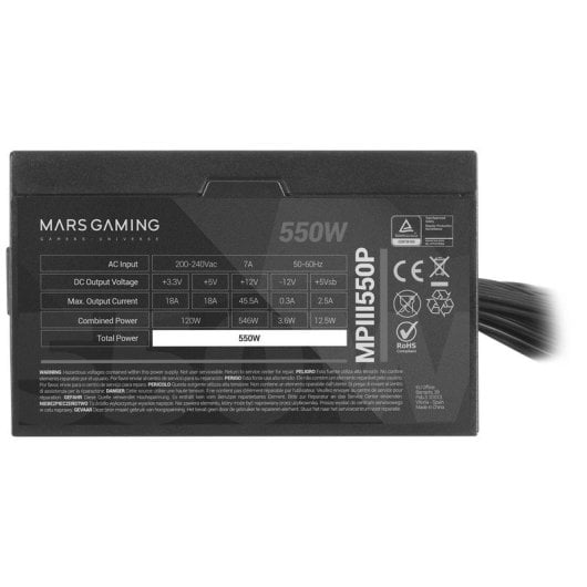 Mars Gaming MPIII550P Fuente Alimentación 550W Negra