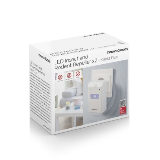 Innovagoods Killekt Duo Repelente Ultrasónico de Plagas con LED 2 Unidades