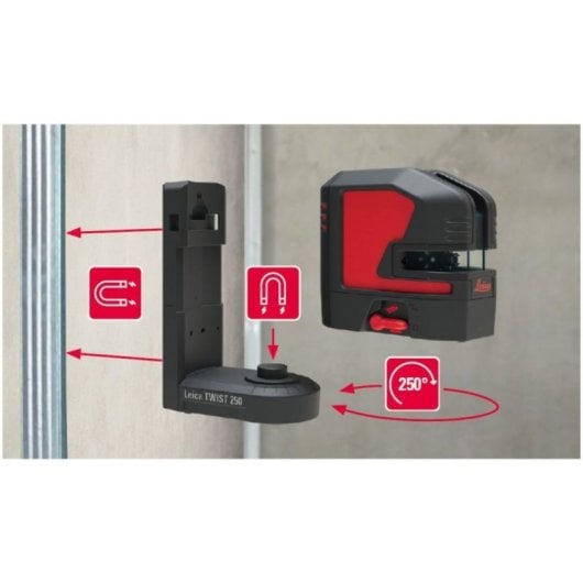 Nivel láser de líneas Leica Lino L2 25m 0,2mm/m 4° autonivelante rojo batería 44h trípode