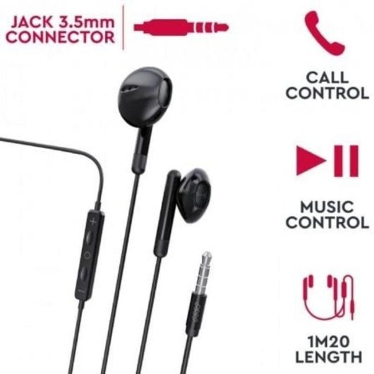 Auriculares Myway MWHPH0019 con cable Jack 3.5 mm para llamadas y música negros