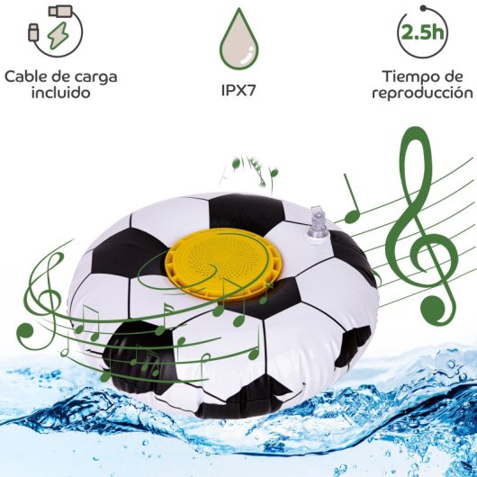 Myway MWSSP0004 Altavoz Inalámbrico Flotante Balón de Fútbol