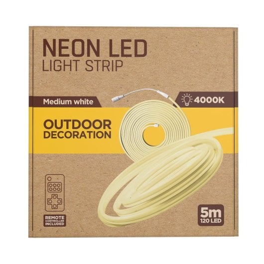 Muvit IO MIOLST009 Tira LED Neon IP65 Blanco Medio 4000W 5m