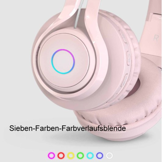Kinsi BT06C Auriculares Inalámbricos Bluetooth Infantiles Student Music Sync Glow Blancos