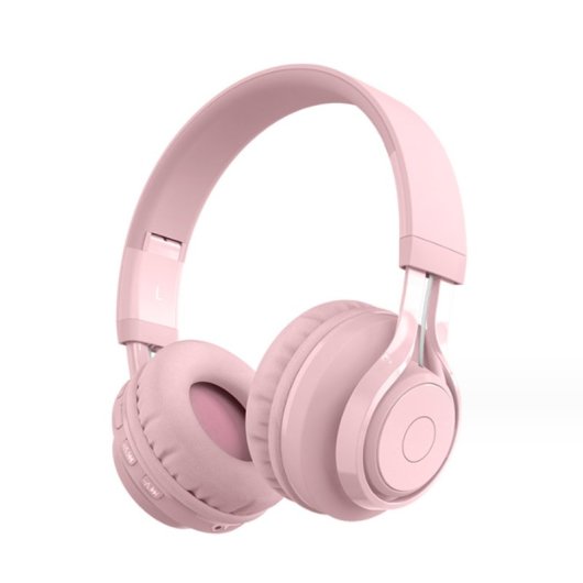 Kinsi BT06C Auriculares Inalámbricos Bluetooth Infantiles Student Music Sync Glow Rosa