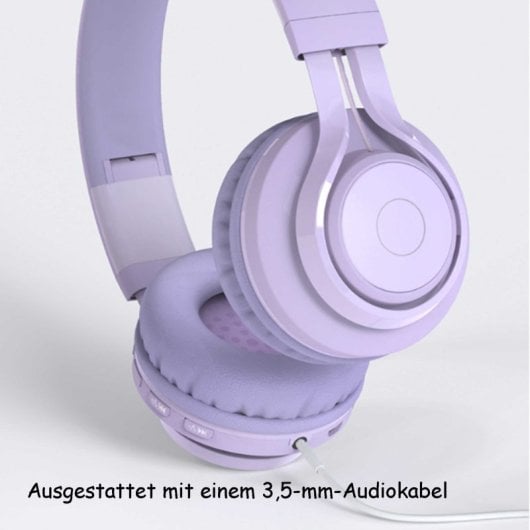 Kinsi BT06C Auriculares Inalámbricos Bluetooth Infantiles Student Music Sync Glow Rosa