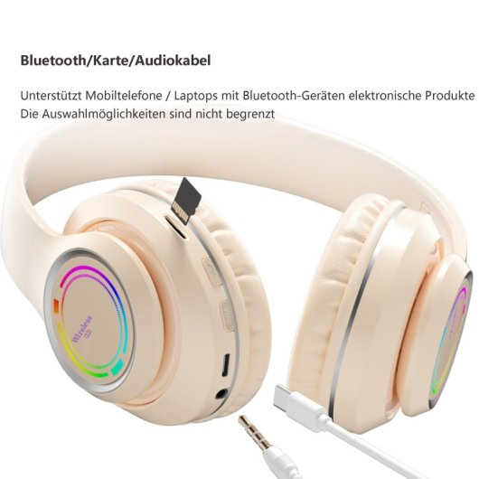 Kinsi V3 Auriculares Inalámbricos Bluettoth HiFi RGB Negros