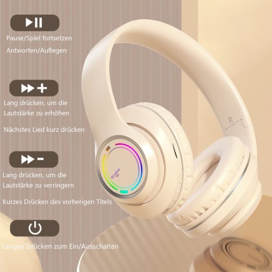Kinsi V3 Auriculares Inalámbricos Bluettoth HiFi RGB Negros