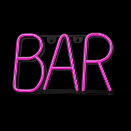 Forever Neon Led Bar Pink Bat Letrero de Neón BAR con USB