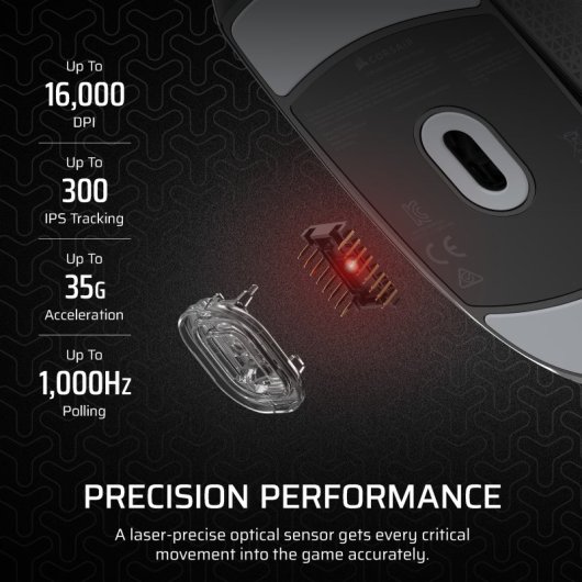 Mouse da gioco ottico cablato Corsair M55 16000 DPI Nero
