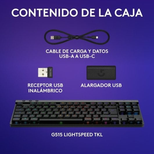 Logitech G515 LIGHTSPEED TKL Teclado Mecánico Gaming Inalámbrico Switch GL Tactile Negro Layout USA