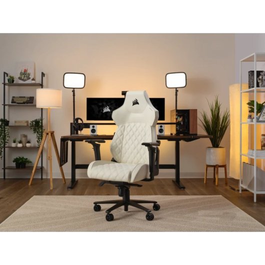 Corsair TC500 LUXE PC-Gaming-Stuhl, gepolsterter Sitz, Beige