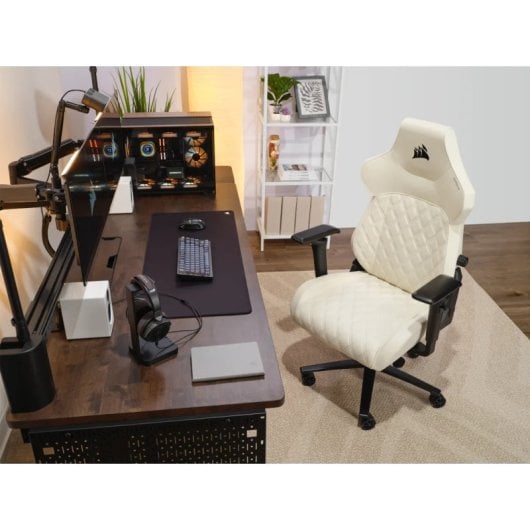Corsair TC500 LUXE PC-Gaming-Stuhl, gepolsterter Sitz, Beige