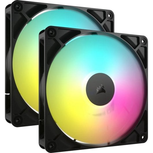 Corsair RS140 ARGB Pack Doble Ventilador Suplementario PWM 140mm Negro