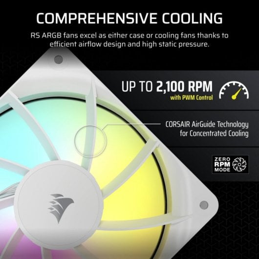 Confezione tripla di ventole CORSAIR RS120 ARGB PWM da 120 mm – Bianco