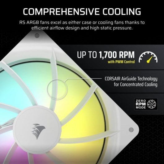Corsair RS140 ARGB Pack Doble Ventilador Suplementario PWM 140mm Blanco