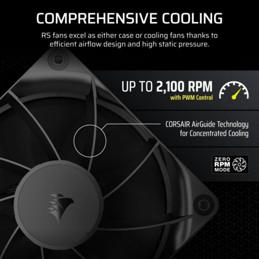 Corsair RS120 Pack Triple Ventilador Suplementario PWM 120mm Negro