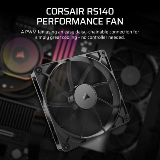 Corsair RS140 Pack Doble Ventilador Suplementario PWM 140mm Negro
