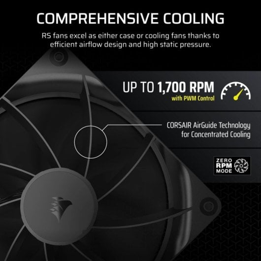Corsair RS140 Pack Doble Ventilador Suplementario PWM 140mm Negro