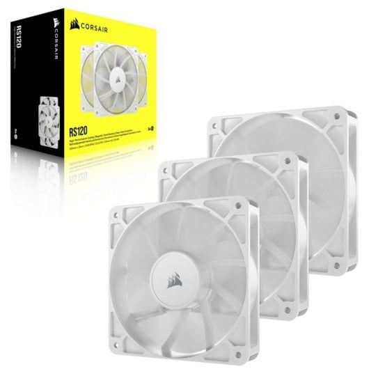 Ventola PWM supplementare Corsair RS120 in confezione tripla da 120 mm bianca