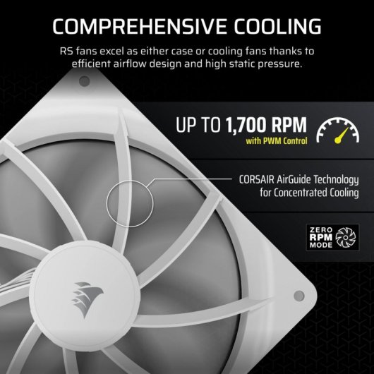 Corsair RS140 Pack Doble Ventilador Suplementario PWM 140mm Blanco
