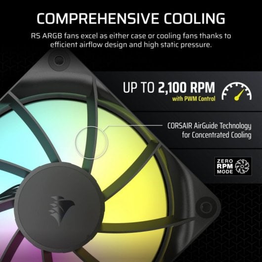 Corsair RS120 ARGB Ventilador Suplementario PWM 120mm Negro