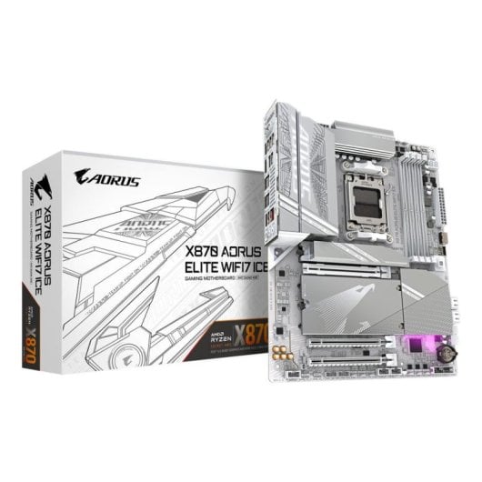 Carte mère Gigabyte X870 AORUS ELITE WIFI7 ICE X870 AM5 DDR5 ATX WiFi 7 USB4 2.5GbE RGB