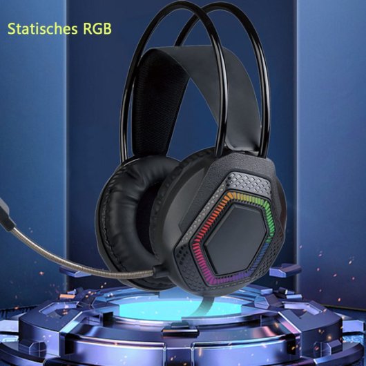 Kinsi HS601 Auriculares Gaming RGB Negros