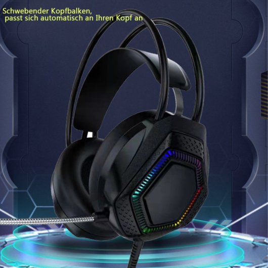 Kinsi HS601 Auriculares Gaming RGB Negros