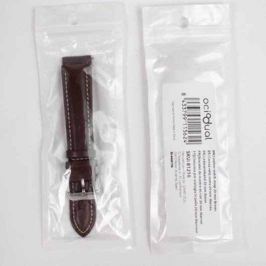 Cintura in cuero marrone scuro 20mm Ociodual con fibbia in acciaio inossidabile